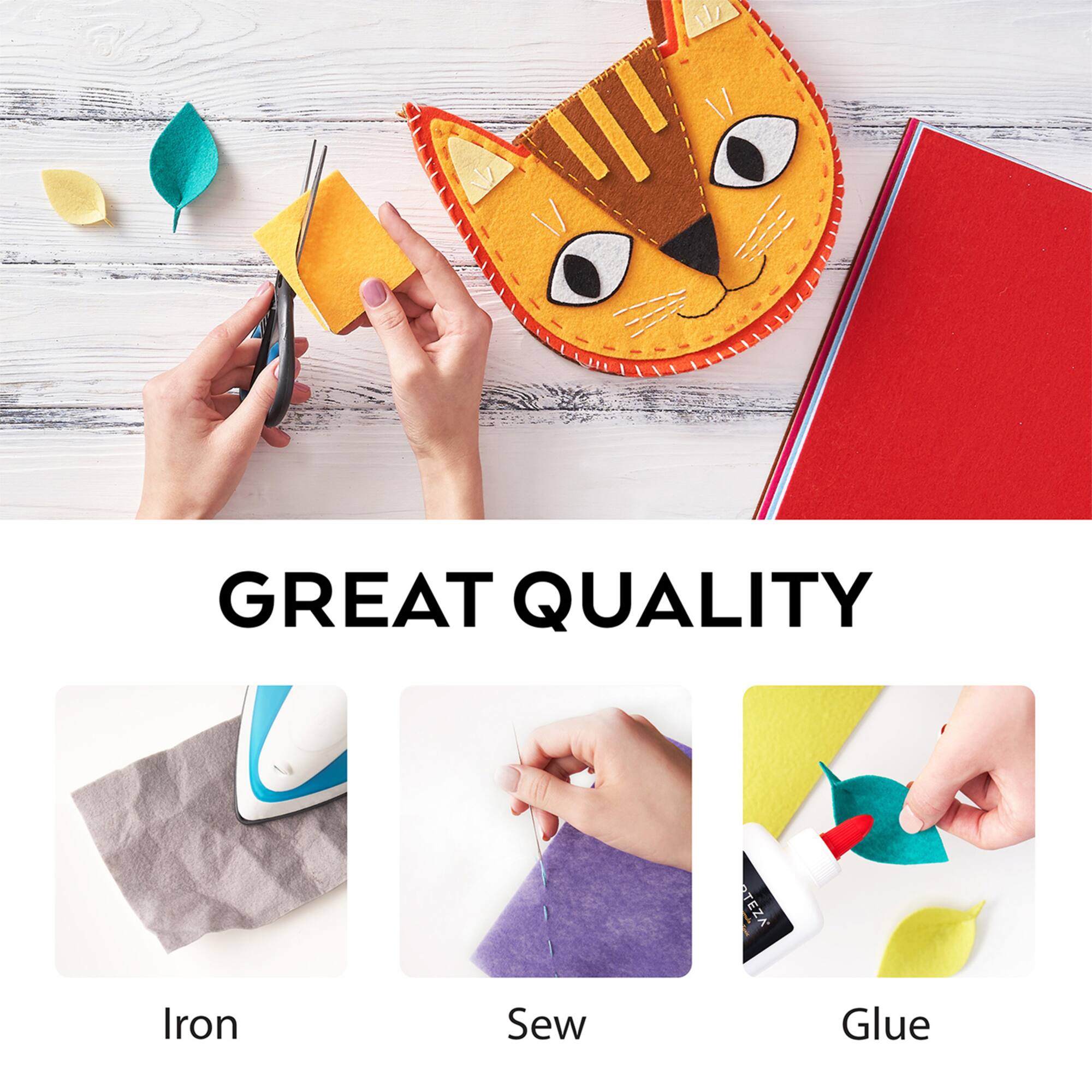 Arteza® 8.3" x 11.8" Assorted Felt Fabric, 50 Sheets